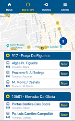 Screen shot of Carris Lisbon Transport phone APP for ipad and Android