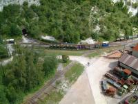 An aerial view of Amberley Museum of the railway buildings prior