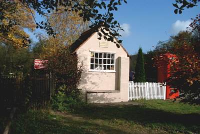 Amberley museum telephone exchange in Autumn