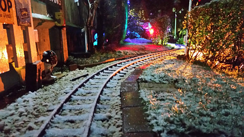 Blackgang garden railway in the snow