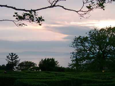 Beautiful Blackgang Chine theme Park - evening views across Chale Bay