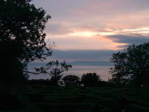 Beautiful Blackgang Chine theme Park - evening views across Chale Bay