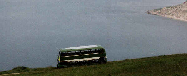 bus on cliff