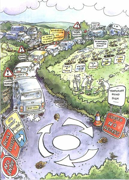 Southern Vectis timetable cartoon