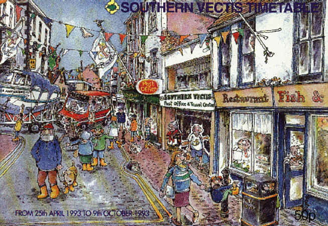 Southern Vectis timetable cartoon