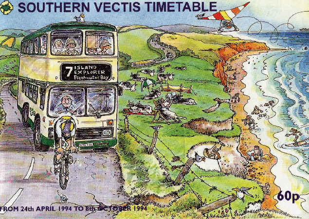 Southern Vectis timetable cartoon
