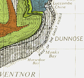 A section of the geological map for the landslip