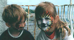 Face painting was a popular part of a visit to the Pirate Ship