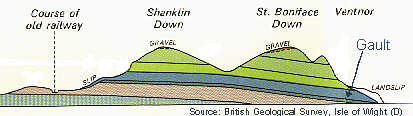 cross section of geological strata