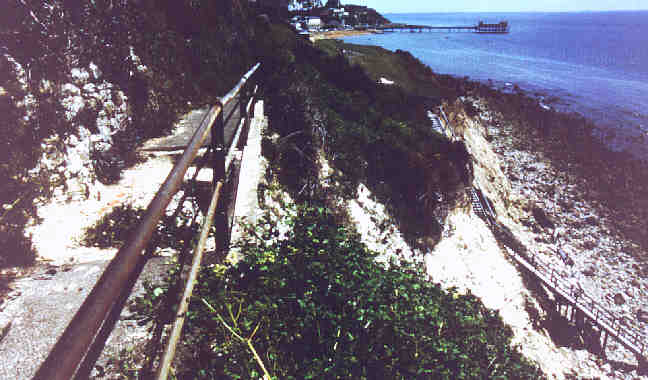 Photo of cliffs crumbling