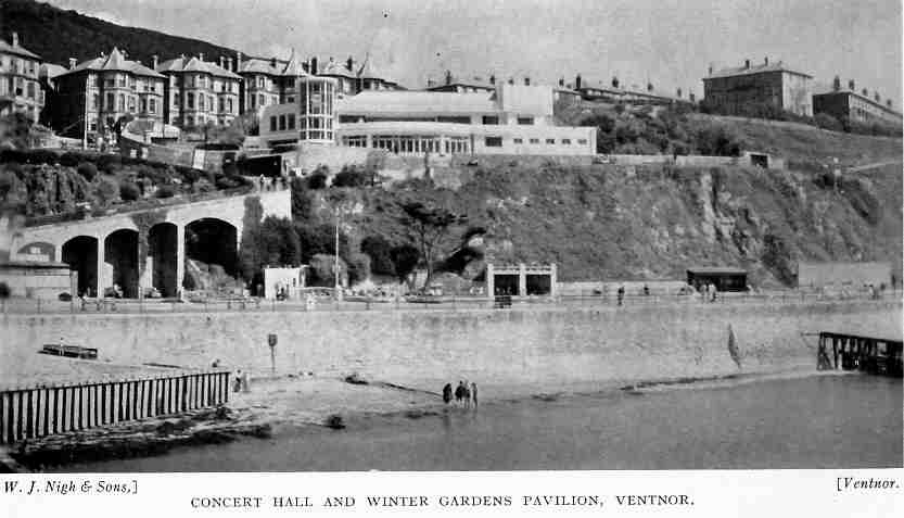 Ventnor winter gardens shortly after being built by the look of it - remarkably similar to the view now from a boat!