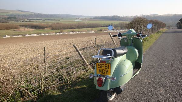 Dave Parker's Neco Abruzzi scooter - Coombes near Steyning