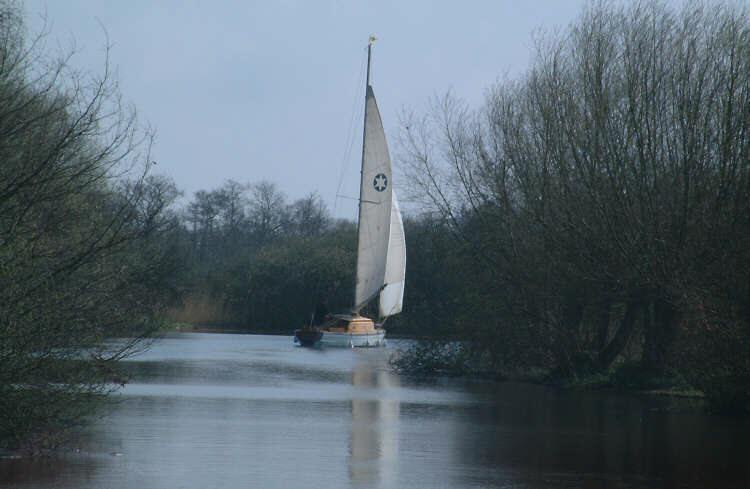 Yacht on the Norfolk Broads