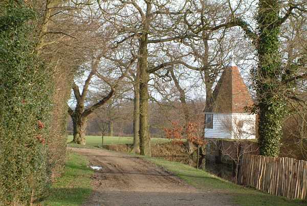The moat in Winter at Sissinghurst
