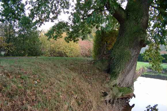 The moat in Autumn at Sissinghurst