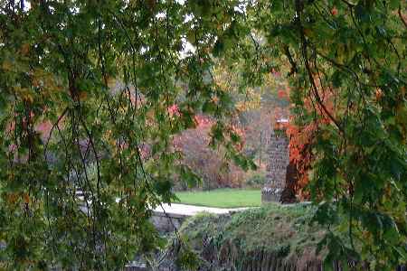 The moat in Autumn at Sissinghurst