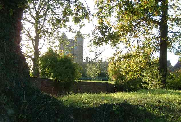 The moat in Autumn at Sissinghurst